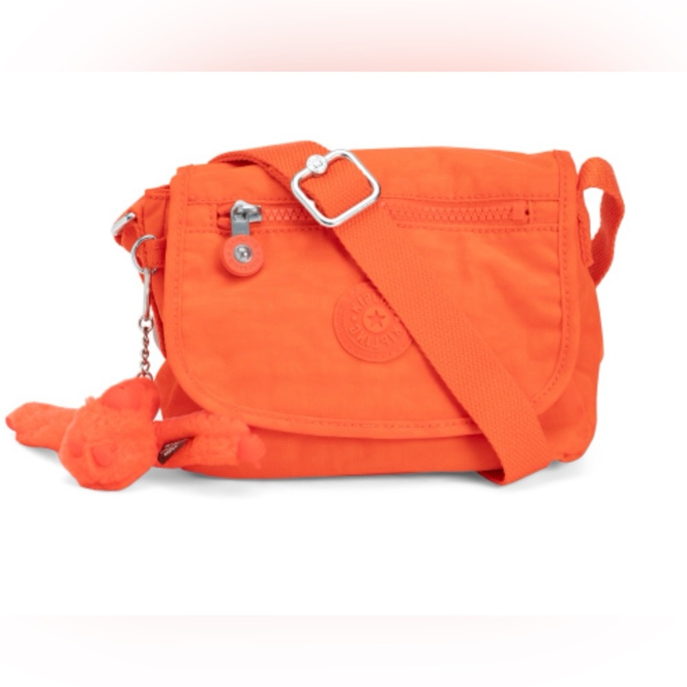 KIPLING Vibrant Orange Nylon Sabian Mini Crossbody Bag NWT